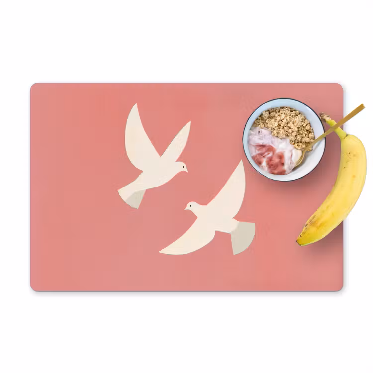 Placemat - 6 stuks - Duiven - Wit - Sierlijk — 1