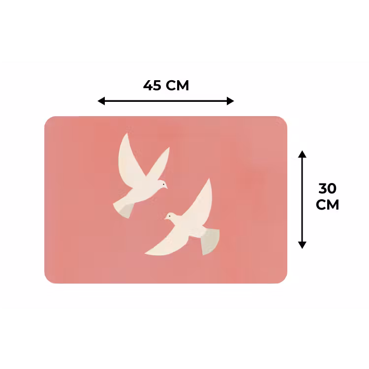 Placemat - 6 stuks - Duiven - Wit - Sierlijk — 3