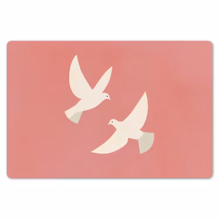Placemat - 6 stuks - Duiven - Wit - Sierlijk — 7
