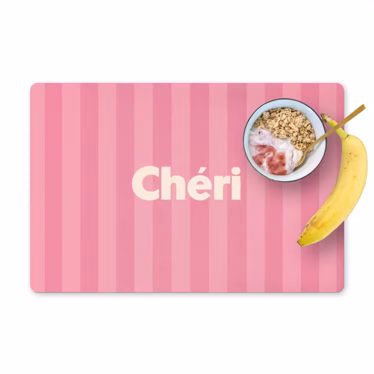 Placemat - 6 stuks - Gestreept - Roze - Chéri — 1