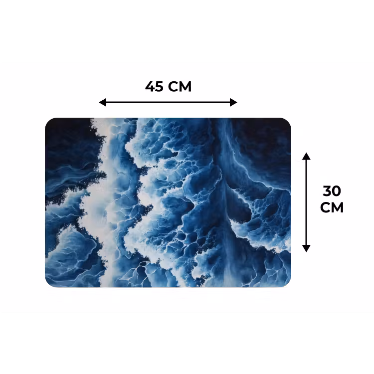 Placemat - 6 stuks - Golven - Blauw - Schuim — 3