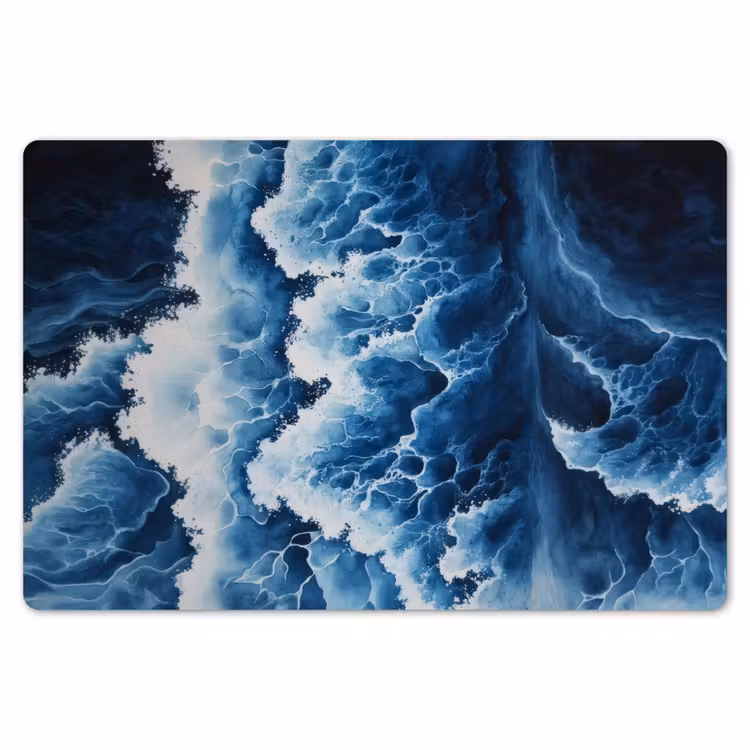 Placemat - 6 stuks - Golven - Blauw - Schuim — 7