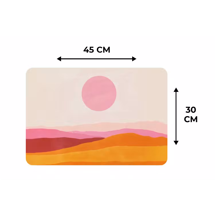 Placemat - 6 stuks - Heuvels - Oranje - Zon - Abstract — 3