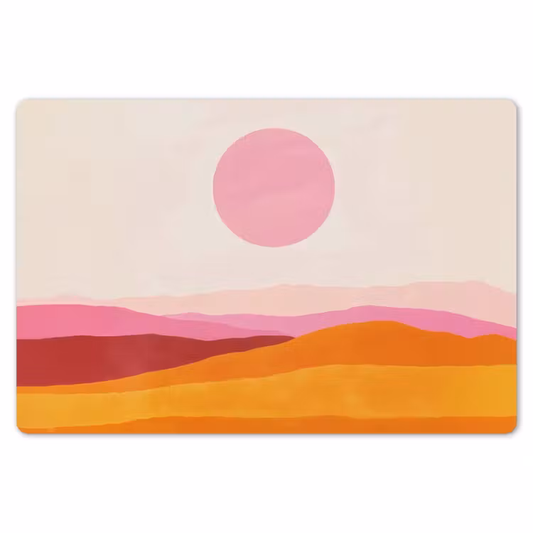 Placemat - 6 stuks - Heuvels - Oranje - Zon - Abstract — 7