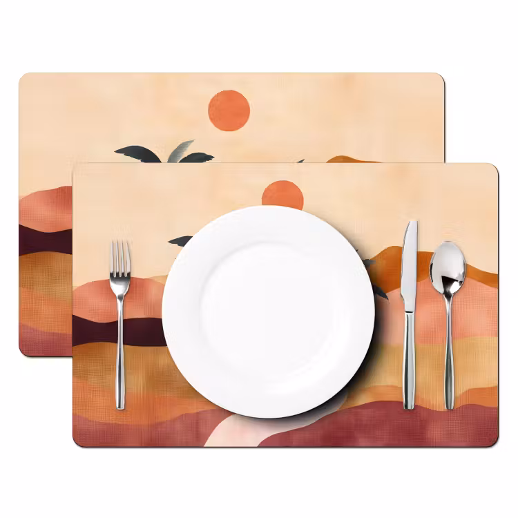 Placemat - 6 stuks - Heuvels - Palmbomen - Abstract — 2