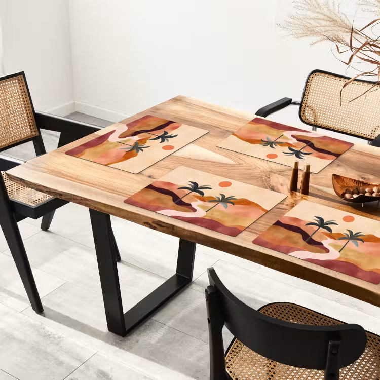 Placemat - 6 stuks - Heuvels - Palmbomen - Abstract — 5