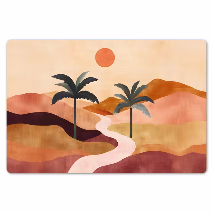 Placemat - 6 stuks - Heuvels - Palmbomen - Abstract — 7