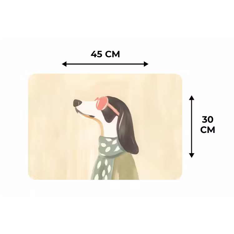 Placemat - 6 stuks - Hond - Zonnebril - Sjaal — 3