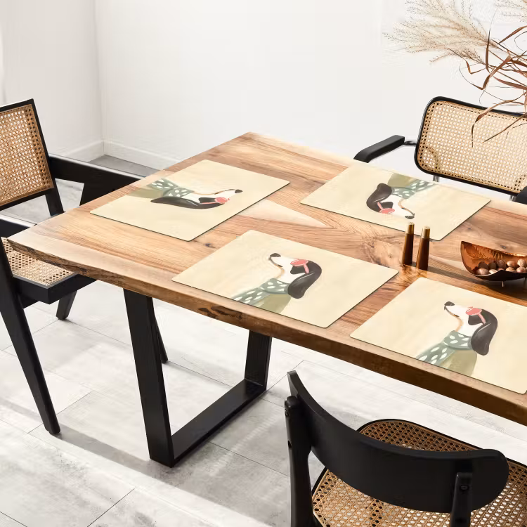 Placemat - 6 stuks - Hond - Zonnebril - Sjaal — 5