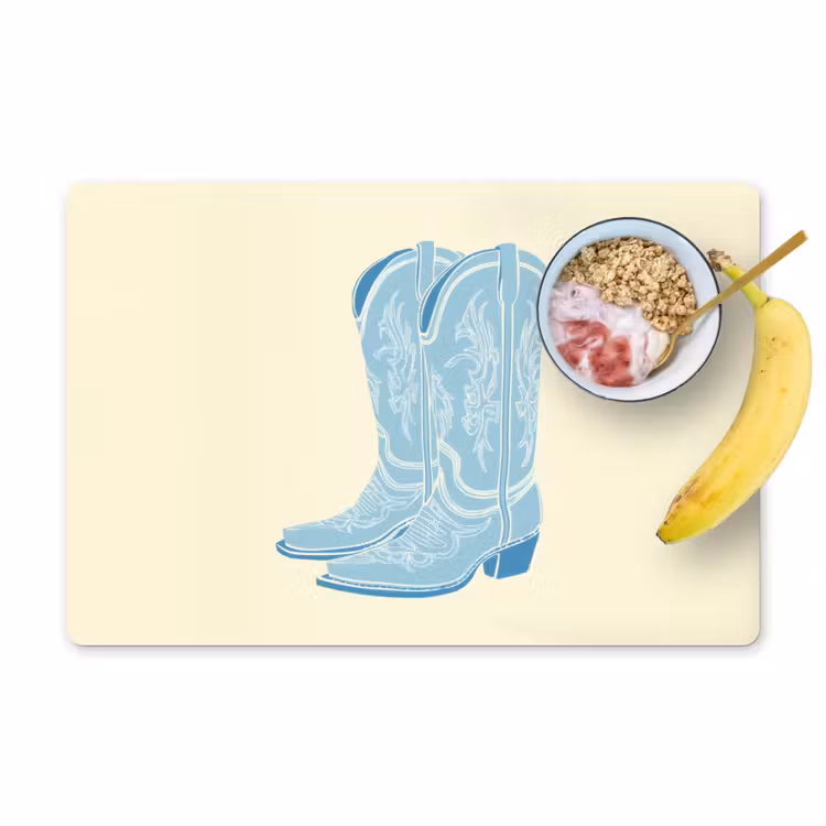 Placemat - 6 stuks - Illustratie - Cowboylaarzen - Patroon — 1
