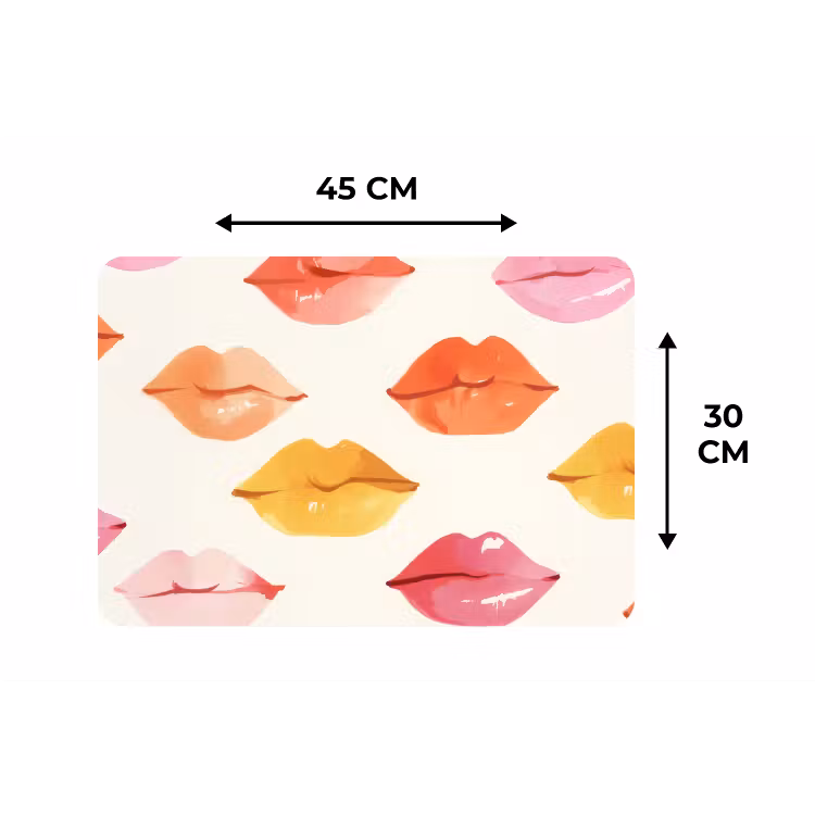 Placemat - 6 stuks - Lippen - Kleurrijk - Glanzend — 3