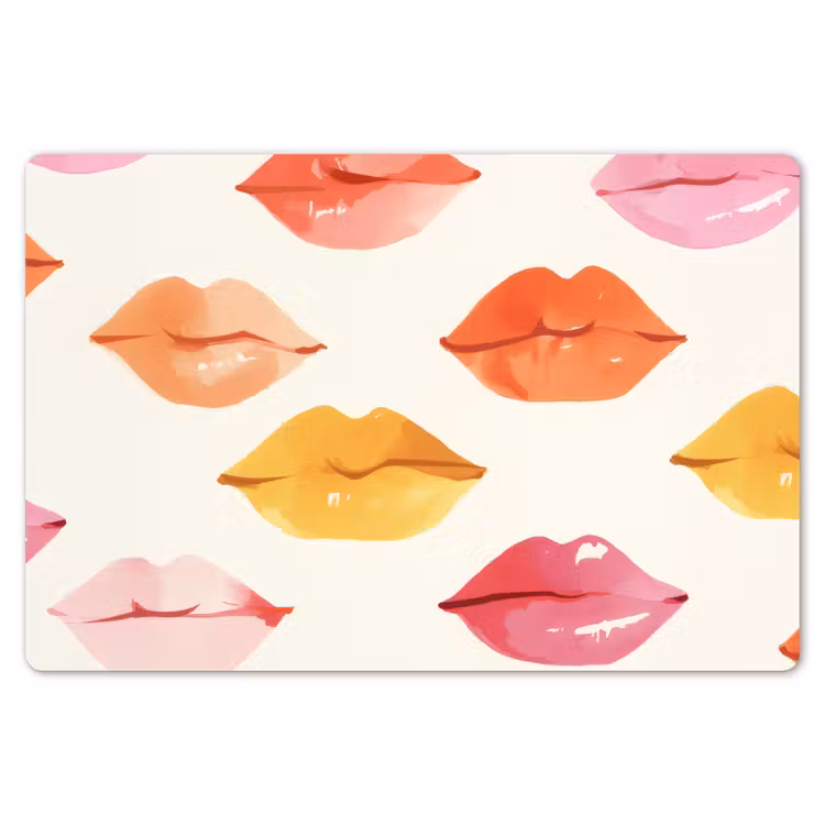 Placemat - 6 stuks - Lippen - Kleurrijk - Glanzend — 7