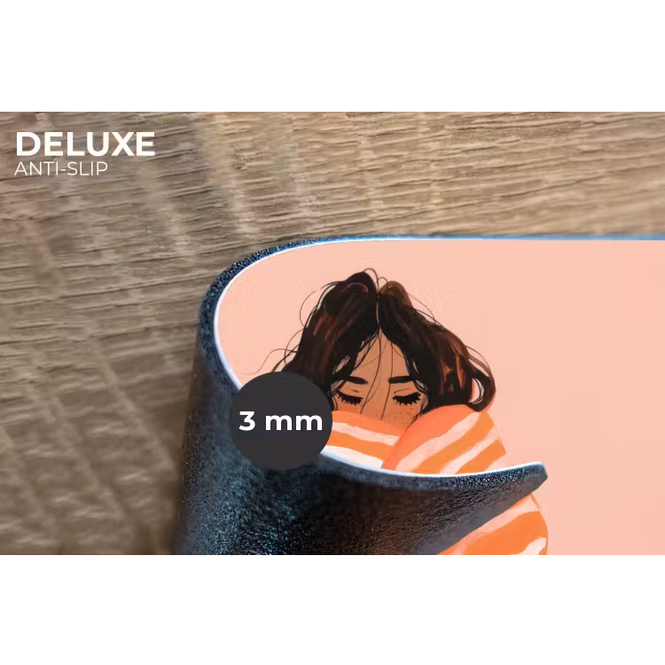 Placemat - 6 stuks - Meisje - Deken - Gestreept - Oranje — 4