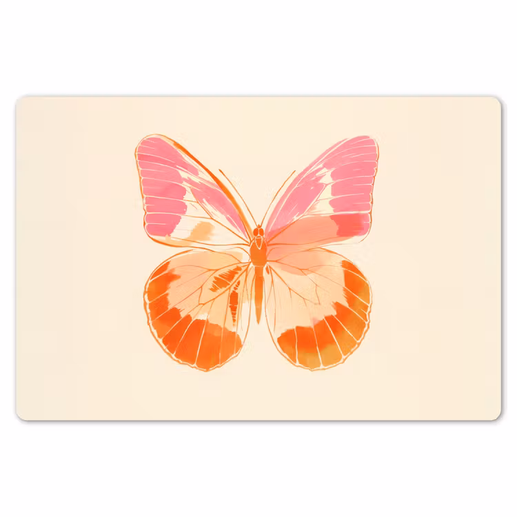 Placemat - 6 stuks - Oranje - Vlinder - Minimalistisch — 7