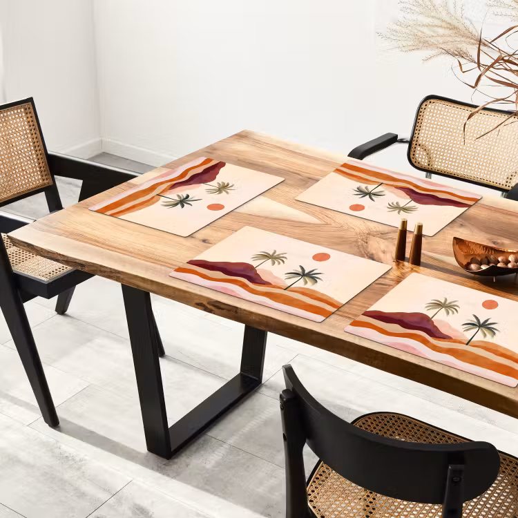 Placemat - 6 stuks - Palmbomen - Abstract - Zon - Heuvels — 5