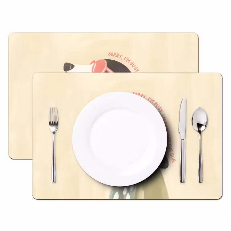 Placemat - 6 stuks - Quote - Hond - Zonnebril — 2