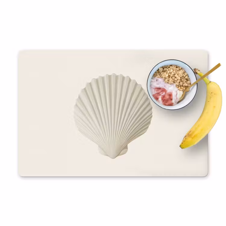 Placemat - 6 stuks - Schelp - Minimalistisch - Wit — 1