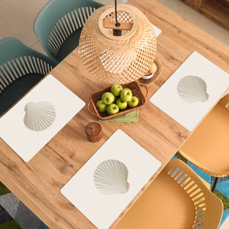 Placemat - 6 stuks - Schelp - Minimalistisch - Wit — 6