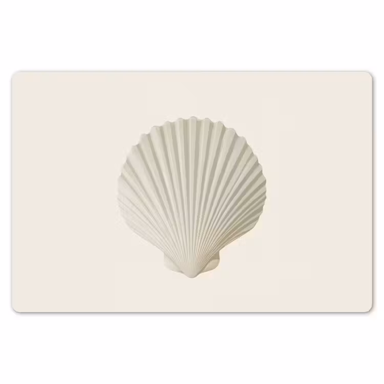 Placemat - 6 stuks - Schelp - Minimalistisch - Wit — 7