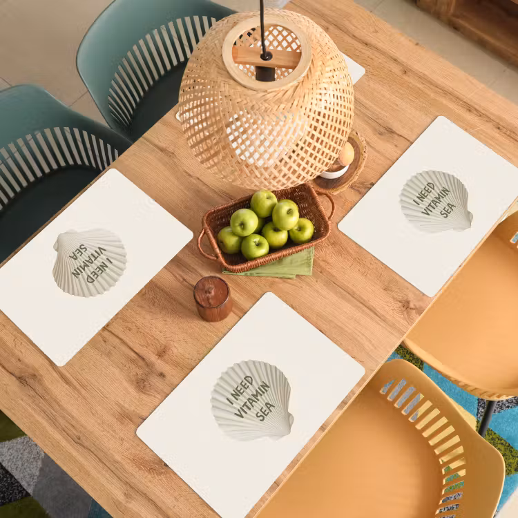 Placemat - 6 stuks - Schelp - Quote - Groen — 6