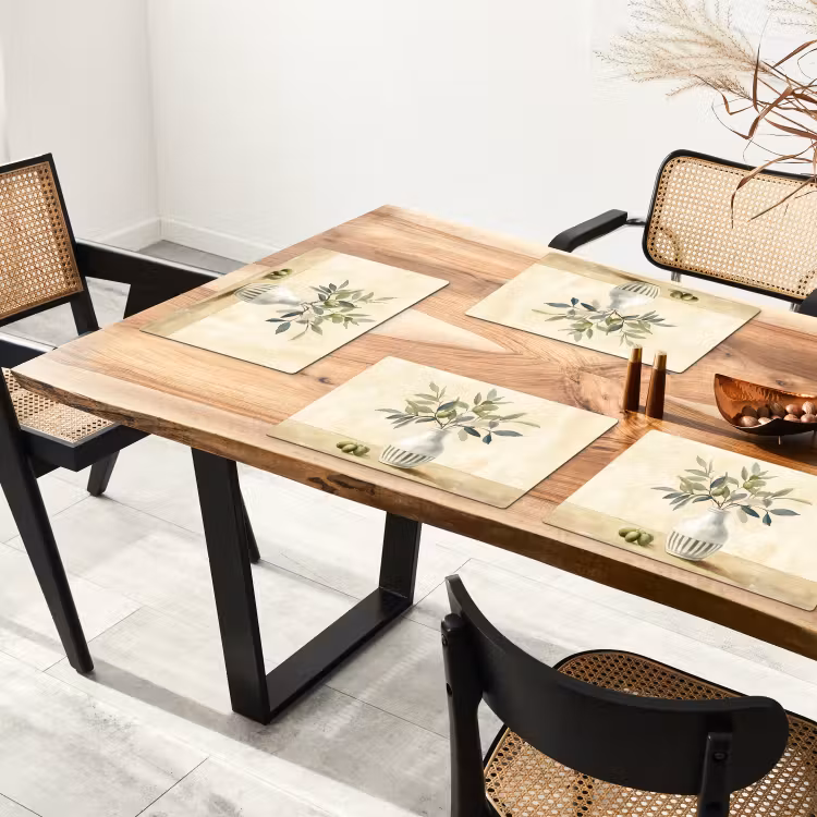 Placemat - 6 stuks - Vaas - Keramiek - Olijftakken — 5
