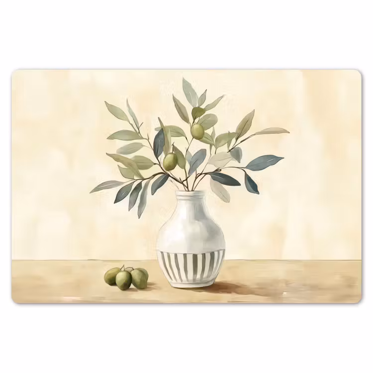 Placemat - 6 stuks - Vaas - Keramiek - Olijftakken — 7