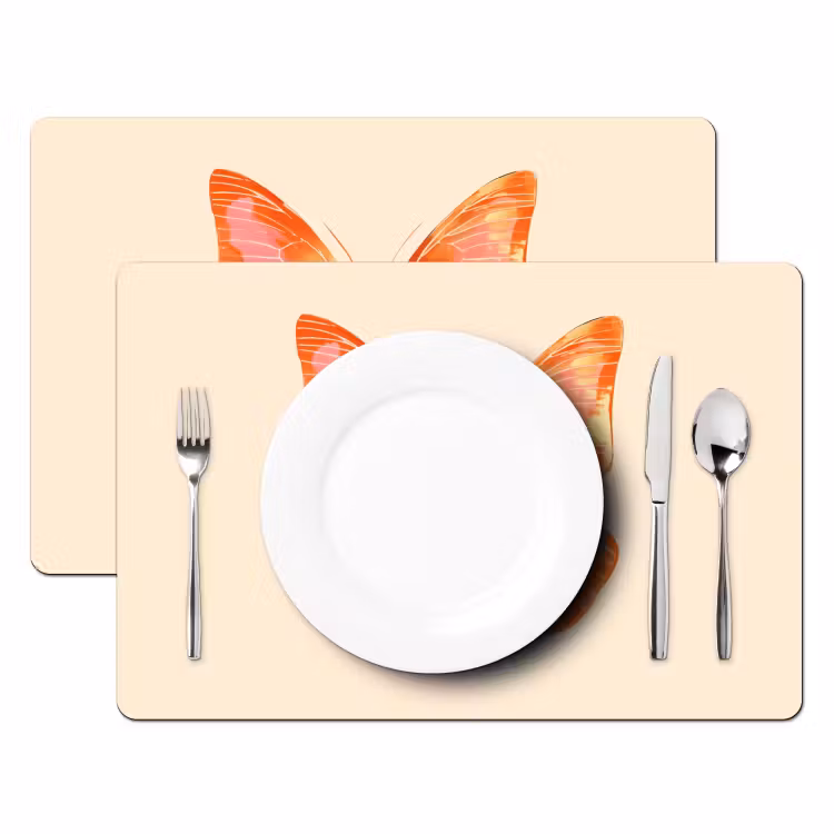 Placemat - 6 stuks - Vlinder - Minimalistisch - Roze — 2