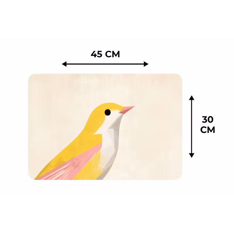 Placemat - 6 stuks - Vogel - Minimalistisch - Geel — 3