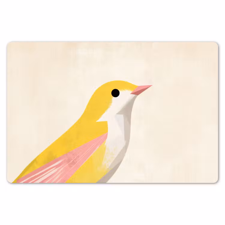 Placemat - 6 stuks - Vogel - Minimalistisch - Geel — 7
