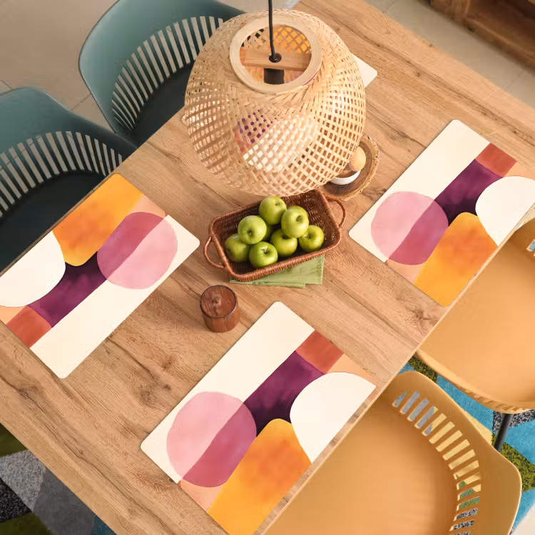 Placemat - 6 stuks - Vormen - Abstract - Kleurrijk — 6