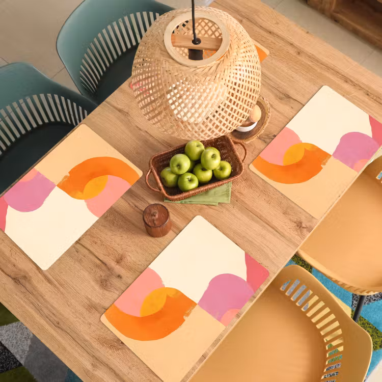 Placemat - 6 stuks - Vormen - Abstract - Kleurrijk — 6