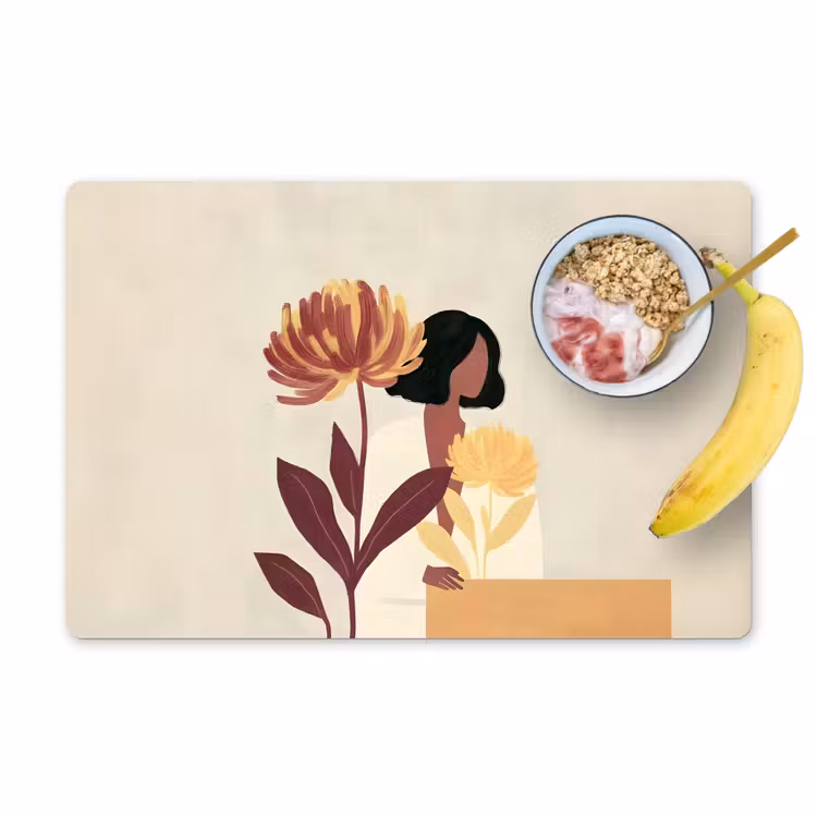 Placemat - 6 stuks - Vrouw - Minimalistisch - Bloem — 1
