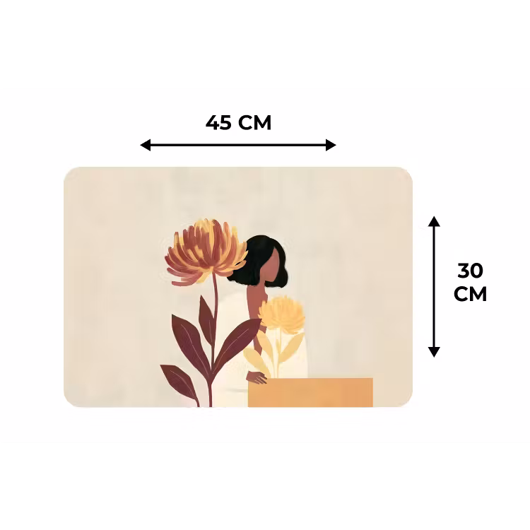 Placemat - 6 stuks - Vrouw - Minimalistisch - Bloem — 3
