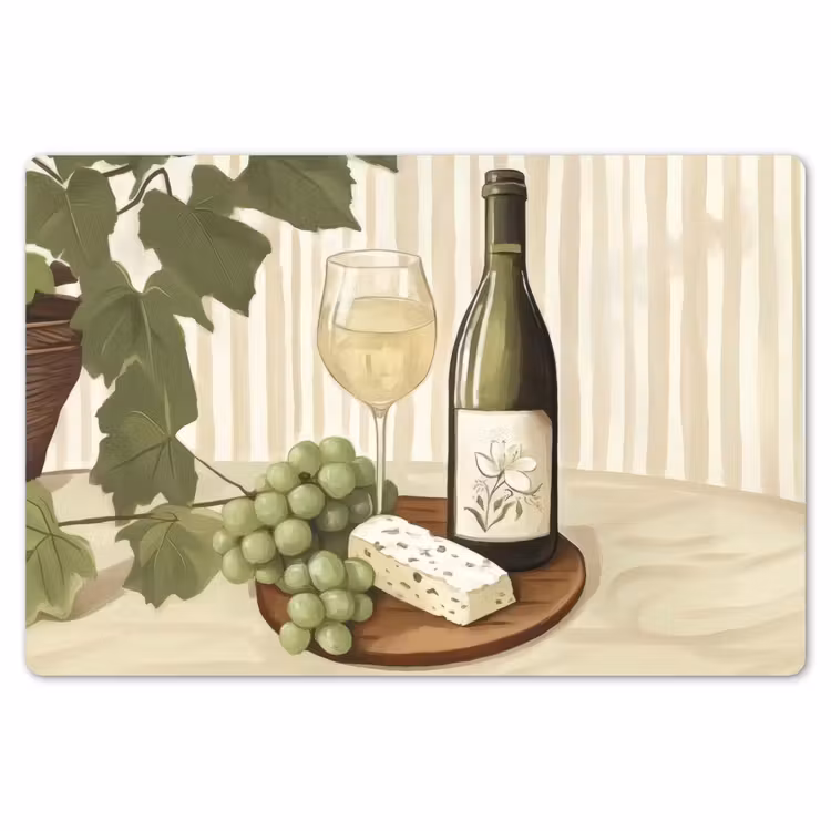 Placemat - 6 stuks - Wijn - Druiven - Kaas - Bladeren — 7