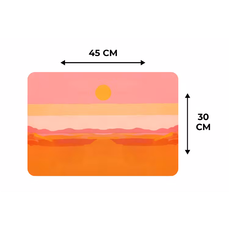 Placemat - 6 stuks - Zon - Abstract - Landschap - Oranje — 3