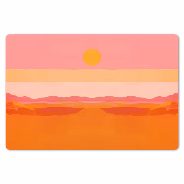 Placemat - 6 stuks - Zon - Abstract - Landschap - Oranje — 7
