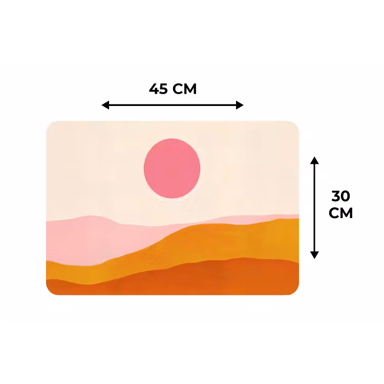 Placemat - 6 stuks - Zon - Heuvels - Abstract - Roze — 3