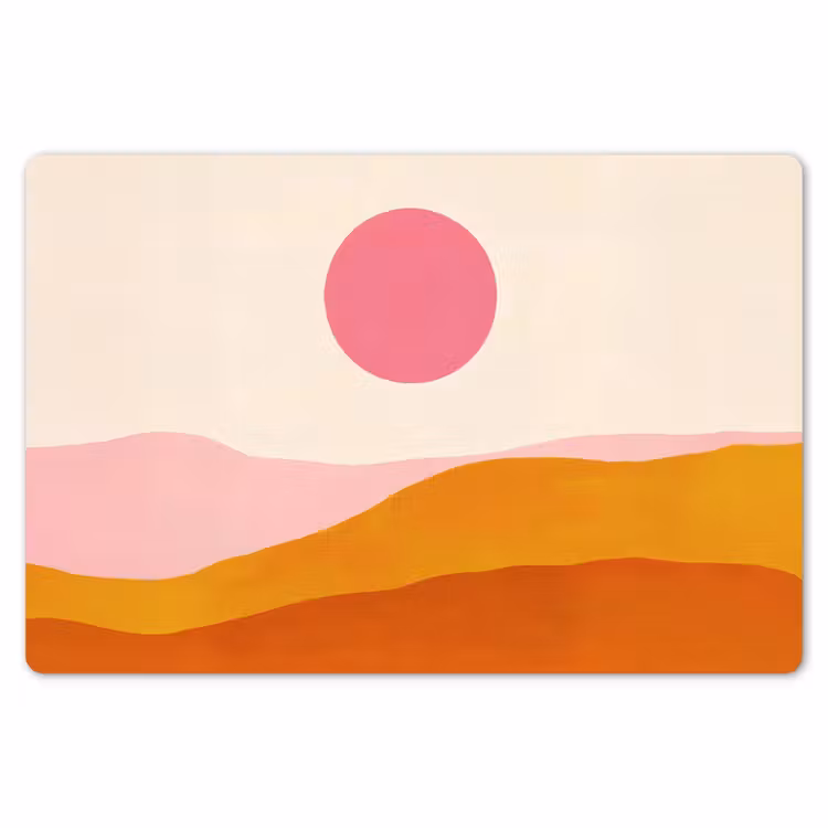 Placemat - 6 stuks - Zon - Heuvels - Abstract - Roze — 7