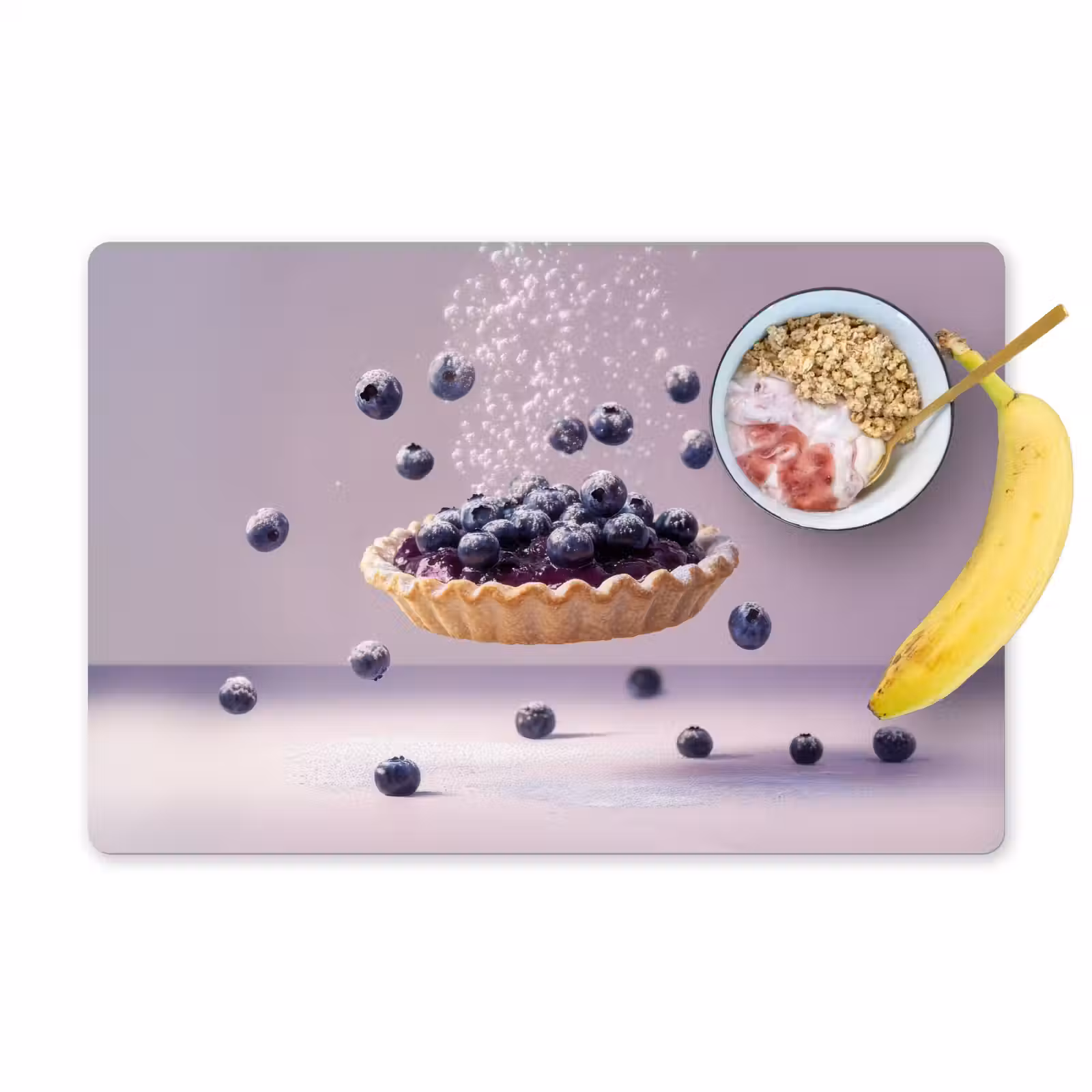 Placemat - 6 stuks - Eten - Taart - Bessen - Blauw — 1
