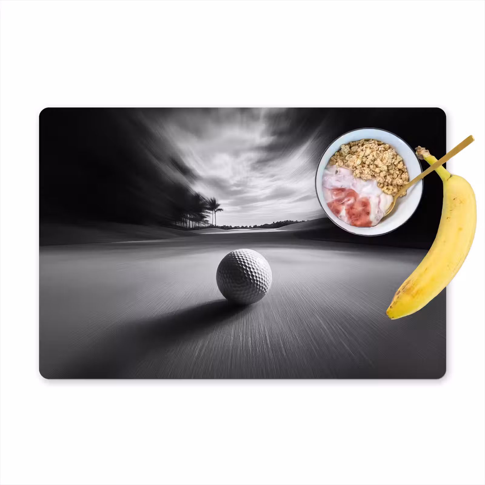 Placemat - 6 stuks - Golfbal - Wazig - Zwart — 1