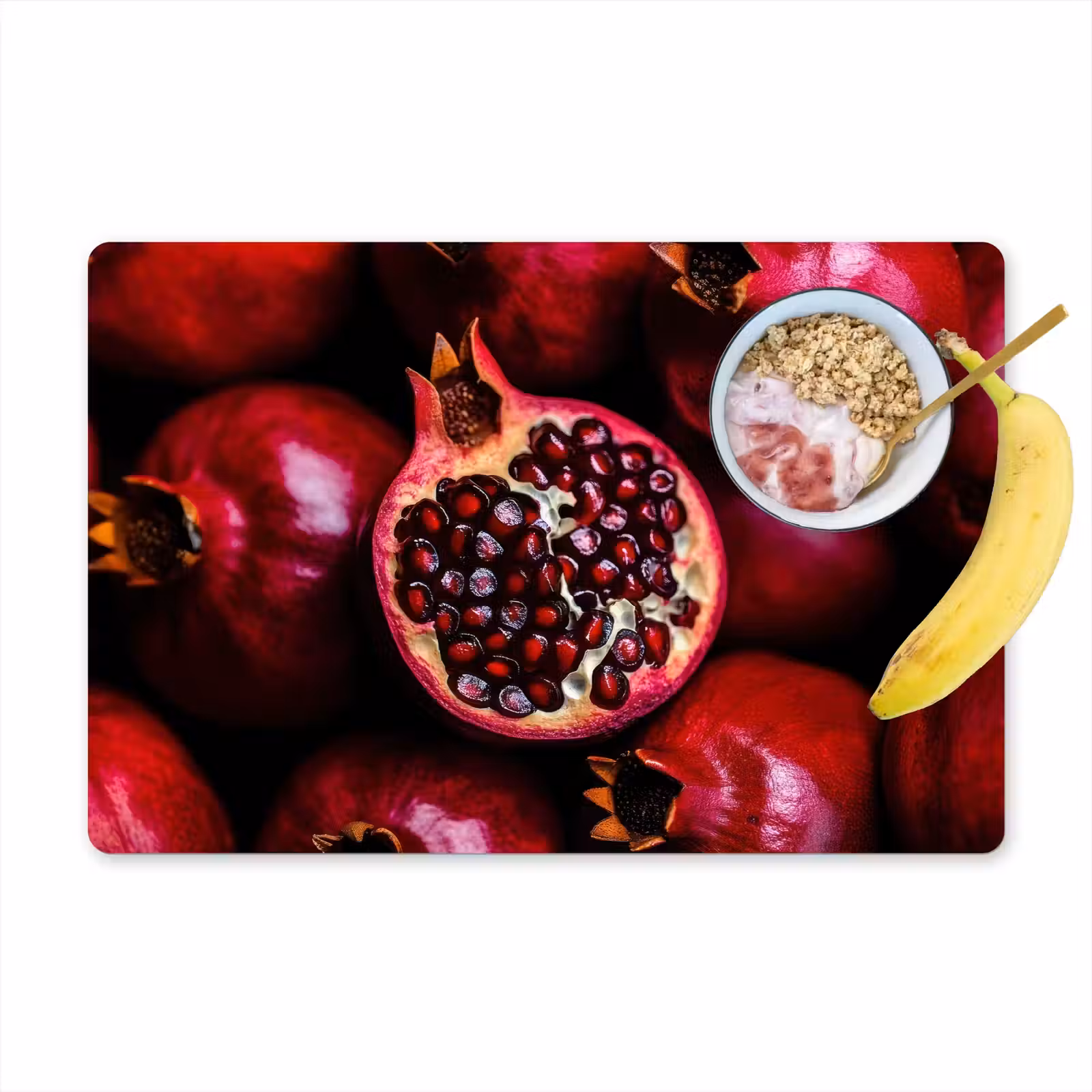 Placemat - 6 stuks - Granaatappel - Rood - Fruit — 1