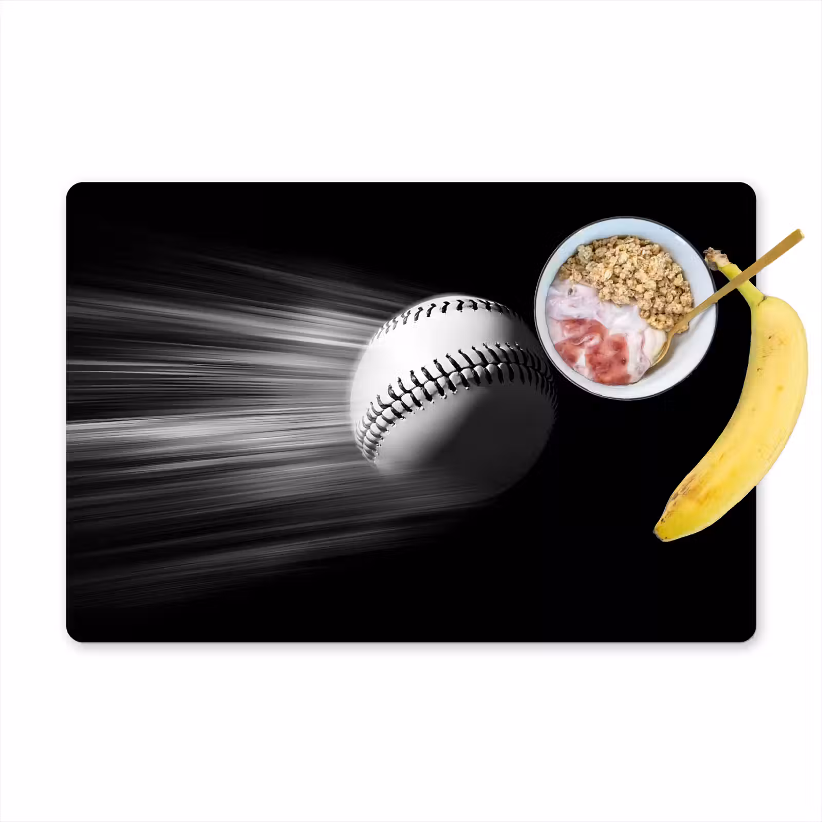Placemat - 6 stuks - Honkbal - Wit - Vliegt — 1
