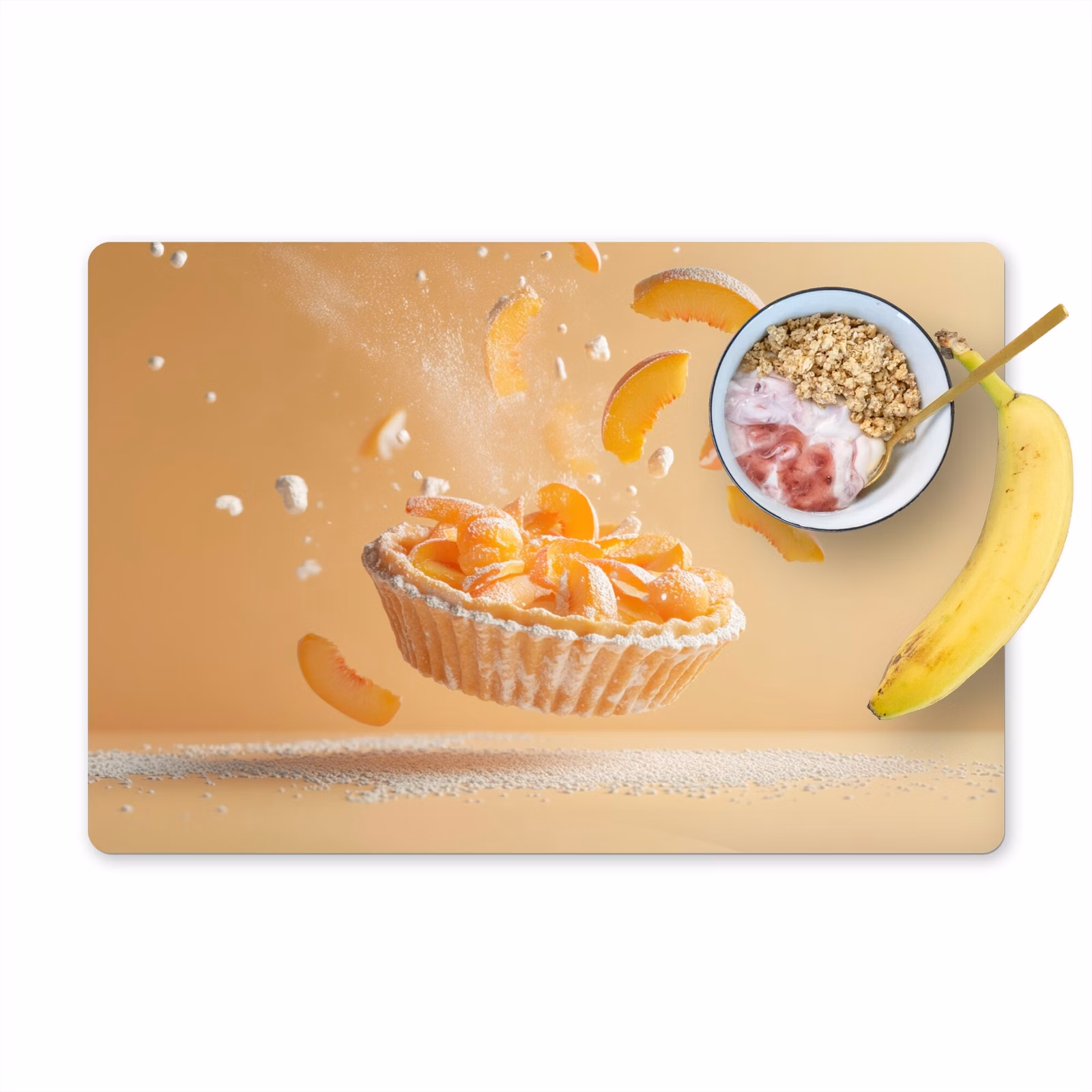 Placemat - 6 stuks - Peach - Eten - Taart - Oranje — 1