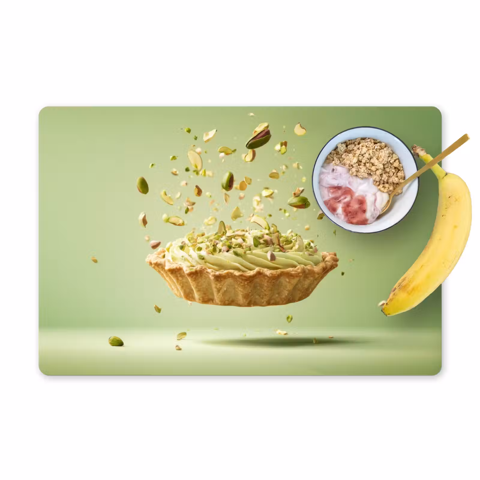 Placemat - 6 stuks - Pistache - Taart - Noten - Eten — 1