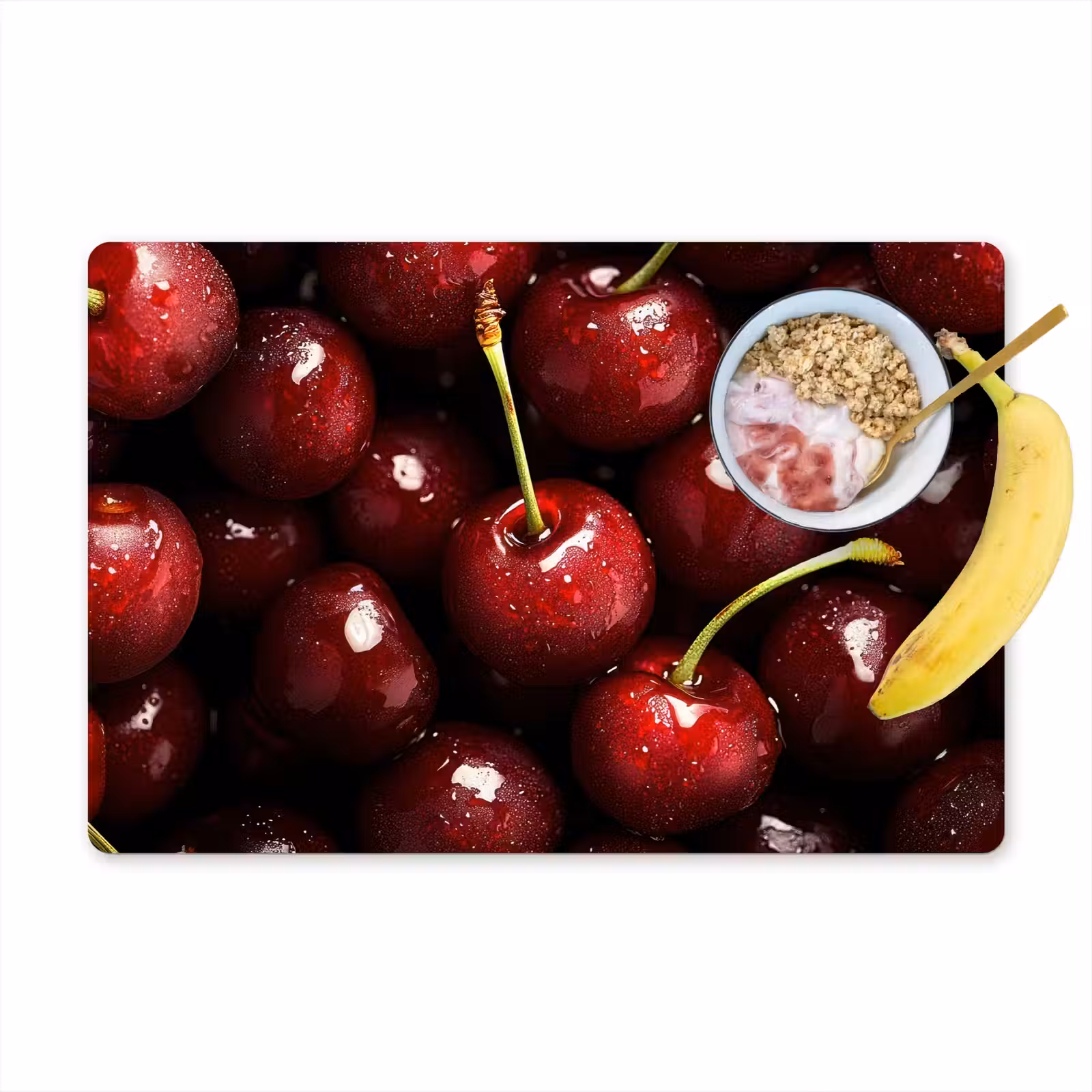 Placemat - 6 stuks - Rood - Fruit - Kersen — 1