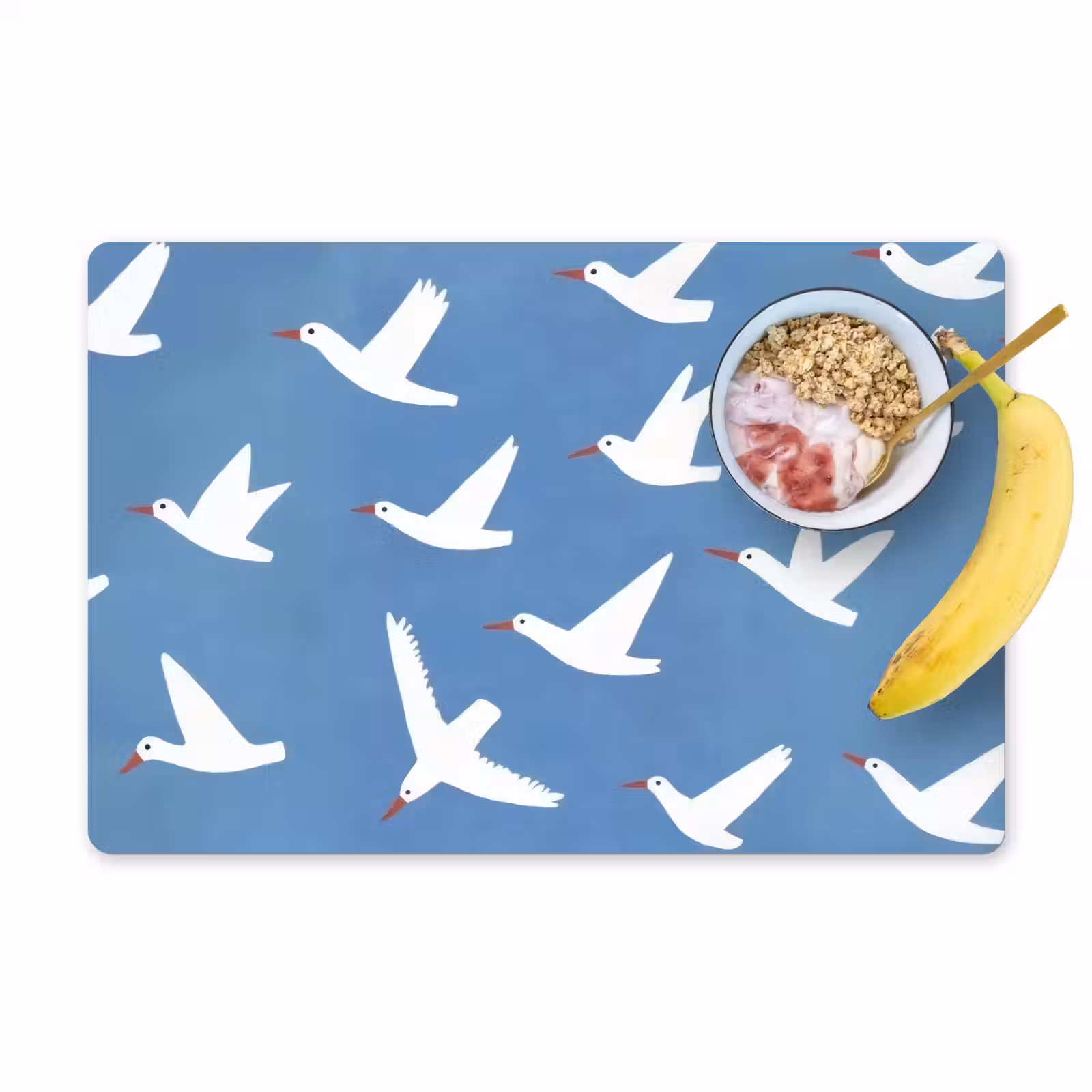 Placemat - 6 stuks - Vogels - Wit - Patroon — 1