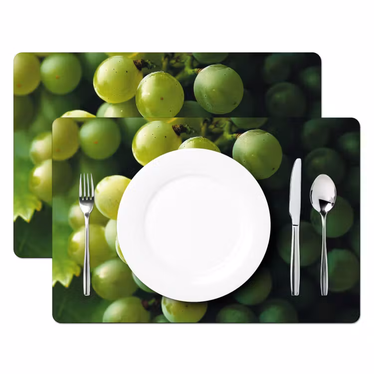 Placemat - 6 stuks - Druiven - Tros - Groen — 2