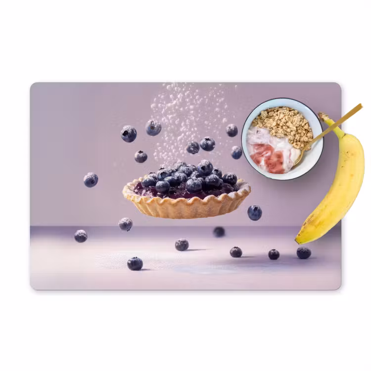 Placemat - 6 stuks - Eten - Taart - Bessen - Blauw — 1
