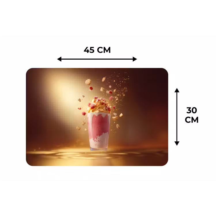 Placemat - 6 stuks - Framboos - Smoothie - Drinken - Roze — 3