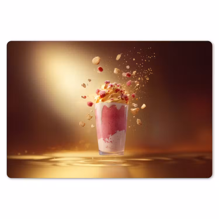 Placemat - 6 stuks - Framboos - Smoothie - Drinken - Roze — 7